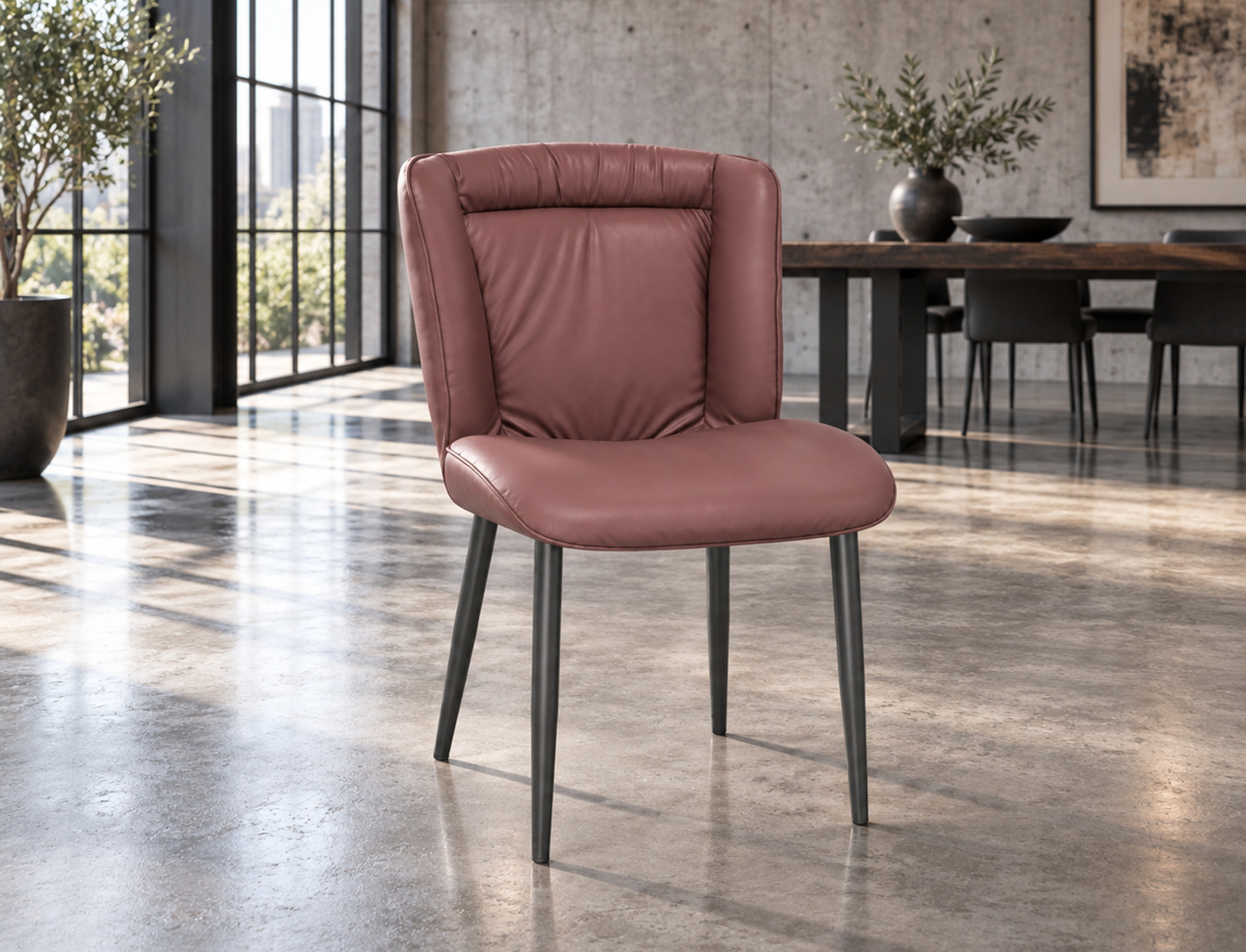 Steel framed hospitality seating scene